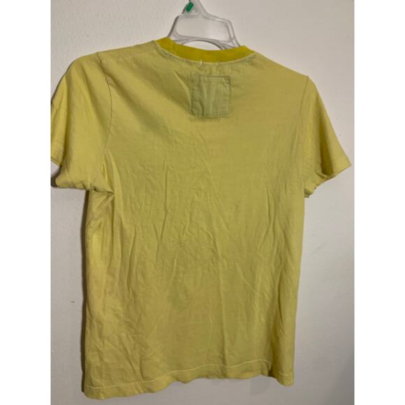 Abercrombie Fitch Large Mens Muscle T Shirt Moose Logo Vtg Yellow Striped 90s - Picture 2 of 6